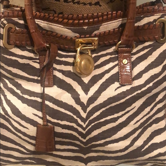 Michael Kors “Hamilton” Zebra Canvas Bag - Picture 5 of 8